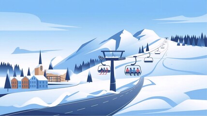 Winter time. Concept of vacation, party and travel. Vector illustrations for mobile and web graphics.