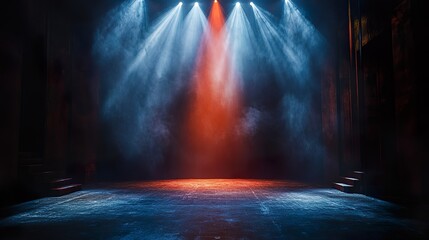 Wall Mural - Focused bright spotlight theatrical performance stage wallpaper