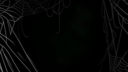 Wall Mural - Spider webs animation over dark background