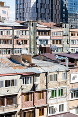 Wall Mural - old apartment buildings in center of yerevan city
