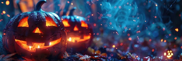 Poster - Close-up of decorative pumpkins ready for a festive celebration