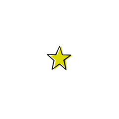 Hand drawn star icon logo flat vector design