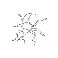 Wall Mural - One continuous line drawing of 
insect vector illustration. Animal insect themes design concept in simple linear style. Sensory organs used for touch, smell, and sometimes taste. good for education.