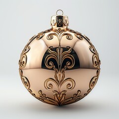 Sticker - Ornate Golden Christmas Ornament