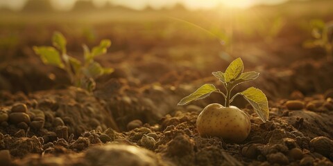 Wall Mural - Potato Plant Potato Seeds Potato Seedling Potato Plants