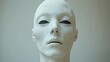 © cac_tus - Sculpture of an abstract human face, minimalist art. Futuristic design concept