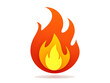 © TexasOptics - image of Fire flame icon. Isolated bonfire sign, emoticon flame symbol isolated on white, fire emoji and logo vector illustration