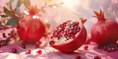 Canvas Print - Fresh pomegranate for a nutritious diet