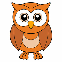 owl cartoon lineart whit white background, vector illustration cartoon