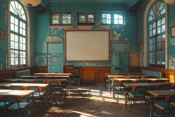 Wall Mural - Old School Classroom, A Glimpse of Learning in Time