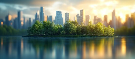 Canvas Print - Urban Oasis: A Sanctuary of Greenery amidst the Cityscape