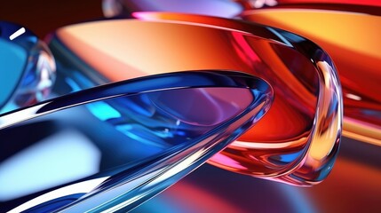 Wall Mural - Abstract background with vibrant colors and smooth curves.  The interplay of light and shadow creates a sense of depth and movement.