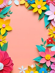 Wall Mural - Paper Flower Border