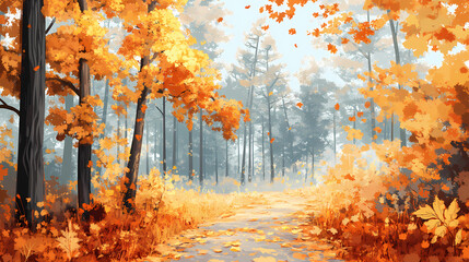 Wall Mural - autumn in the forest