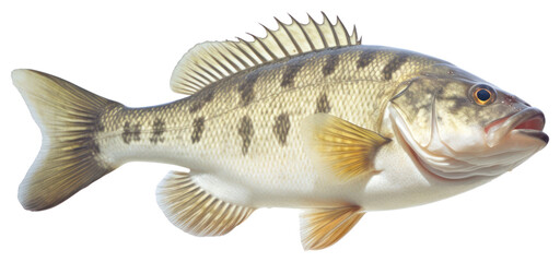 Poster - PNG Spotted bass animal fish white background.