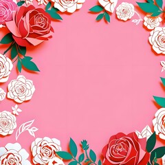 Wall Mural - Paper Flower Frame