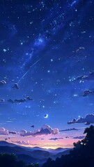 Wall Mural - animated night sky