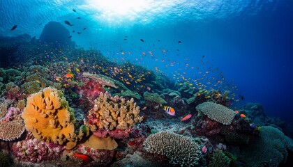 coral reef and diver