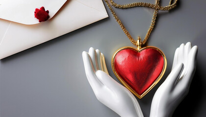 Close-Up of Symbolic Objects Representing Relationships and Affection