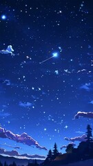 Wall Mural - animated night sky