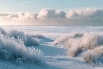 Wall Mural - Frozen Cliffs and Glacial Waters