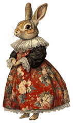 Canvas Print - PNG Animal rabbit painting clothing.