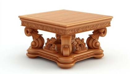 Wall Mural - Ornate Wooden Coffee Table.