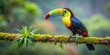 © Nasnunt - Keel-billed toucan perched on a branch in Costa Rican forest, wildlife, bird, colorful, tropical, nature, exotic, fauna