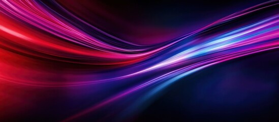 Wall Mural - Abstract waves of vibrant colors flowing seamlessly in a dark background.