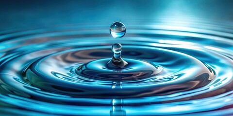 Wall Mural - Close-up shot of water drop texture on a surface, liquid,reflection, wet, nature, droplet, macro, abstract, purity, fresh