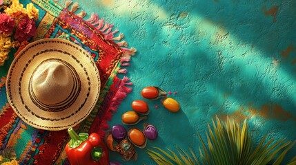 Colorful Mexican Fiesta Background