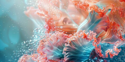 Vibrant coral landscapes under soft lighting in a serene underwater world showcasing modern minimalistic elegance