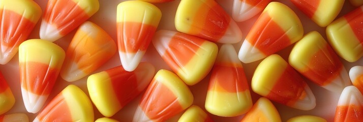 Canvas Print - Retro Halloween candy corn in shades of orange, yellow, and white