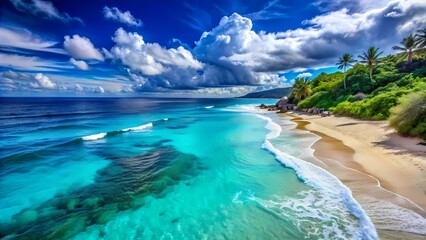 Wall Mural - Blue water with beautiful sky and cloud