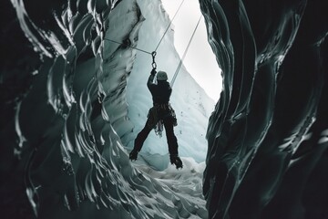 Wall Mural - descent into the ice cave