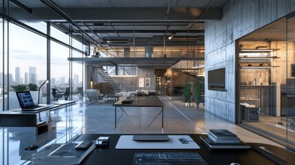 Canvas Print - Modern Loft Office Design