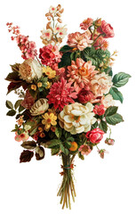 Poster - PNG  Vintage floral bouquet illustration