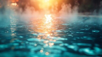 Wall Mural - Sunlit Ripples on a Blue Water Surface