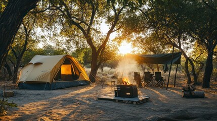 Canvas Print - Campsite in the Wilderness