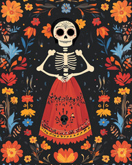 A beautifully designed Dia de Los Muertos