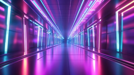 Sticker - Neon Lights Corridor