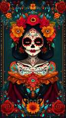 A beautifully designed Dia de Los Muertos