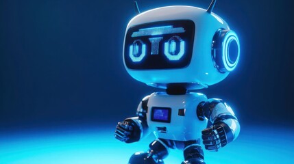 Poster - Futuristic Robot with Blue Lighting