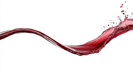 Canvas Print - A red wave of wine is splashing across a white background