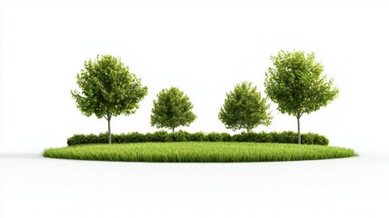 Sticker - A group of trees are in a circle, with a grassy area in between