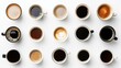 © ADD PHOTO - Various Styles of Coffee Cups and Mugs Arranged on a Flat Surface