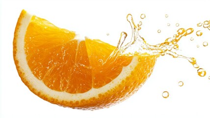 Poster - A slice of orange with a splash of water