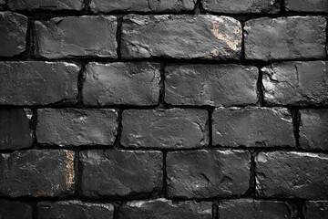 Poster - Black Brick Wall Texture