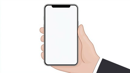 A hand holding a white phone