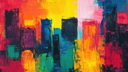 Poster - Abstract Cityscape Painting